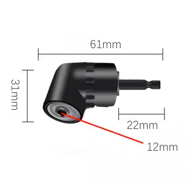 105 graders vinklet magnetisk bitholder sort Black 1/4 inch