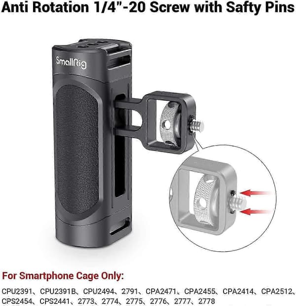 SmallRig - Universal mobiltelefonbur, letvægts sidegreb, til iPhone 13 Pro/13 Pro Max, til iPhone 14, 2772