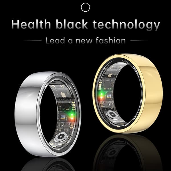 Smart Ring R1000 – Søvnmonitor, Bluetooth 5.0, Blodiltmåler Sølv Silver 12