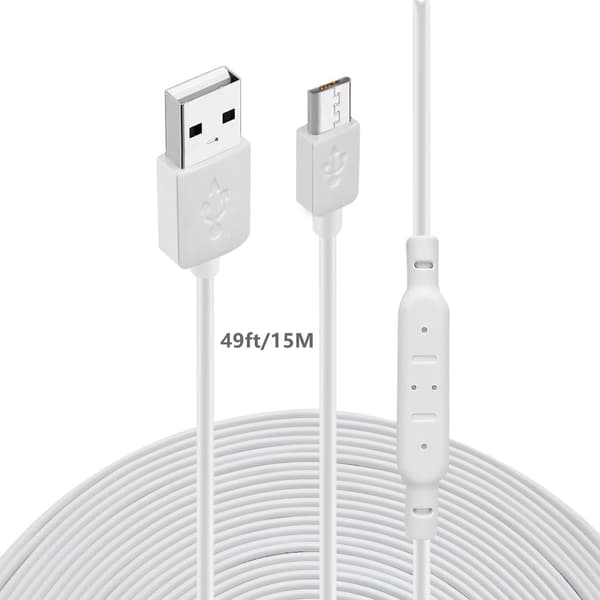 Superlang USB til Micro USB ladekabel for termometer/kamera Lang holdbar laderkabel 393,7 tommer/590,55 tommer 0.32 15m