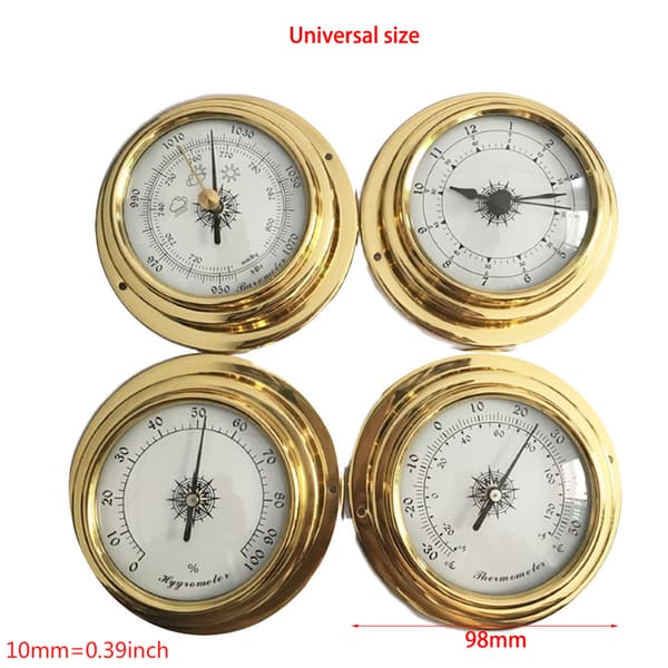 4 st marin väggmonterad barometer klocka mätare termometer hygrometer kit