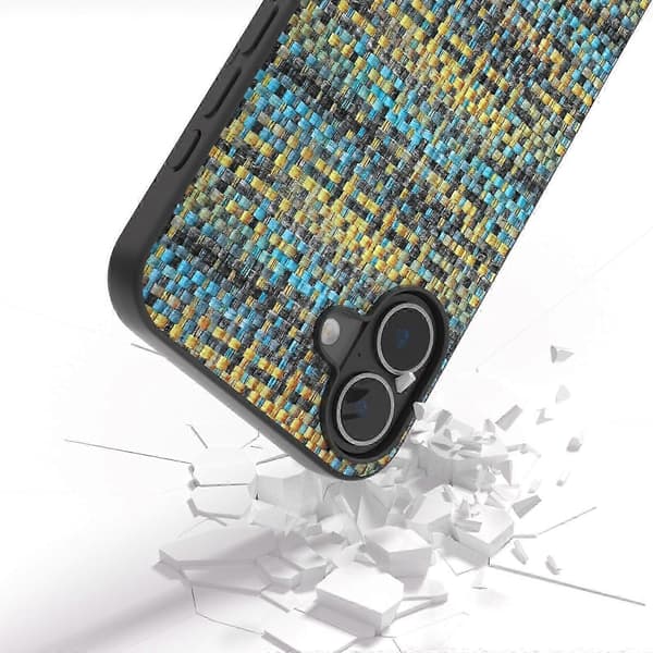 Farve Gitter Tekstur PU Etui Til iPhone 16