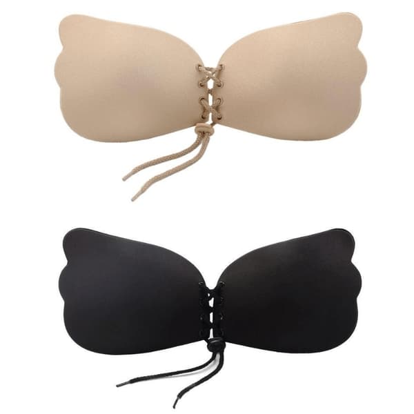 Näkymätön Itsekiinnittyvä Rintaliivit - Push-Up - Beige - A Kuppi 144 3-Pack
