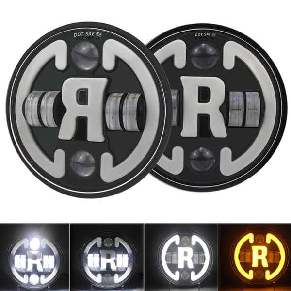 Bildomlys Frontstøtfangerlampe LED-frontlys Supersterk for Wrangler 7 tommer