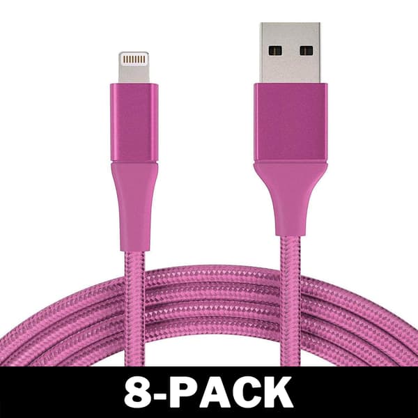 3M Kabel iPhone Lader Nylon Quick Charge Rosa 480 10-Pack