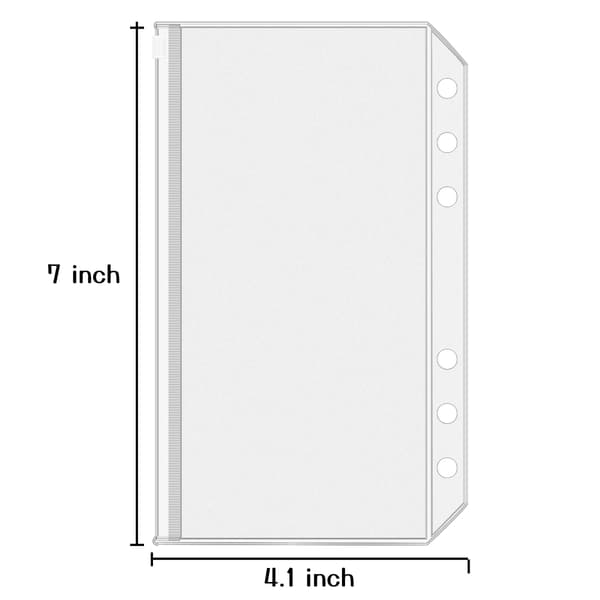 Plastfickor för A6-pärmar med 6 ringar 12-pack Transparent