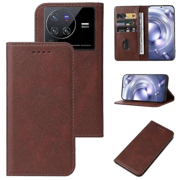 Läderfodral för vivo X80 Pro Brown
