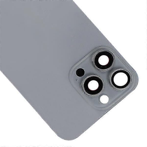 Glasbatteribagcover til iPhone 15 Pro Titanium gray
