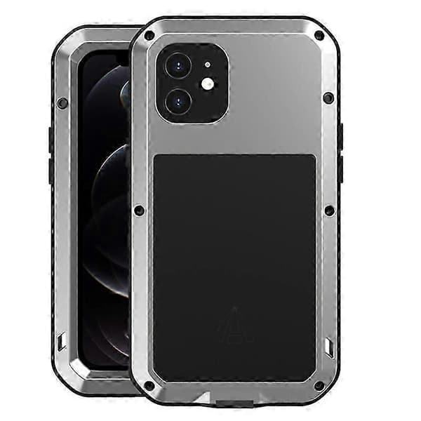 LOVE MEI Metalldeksel til iPhone 12 Silver