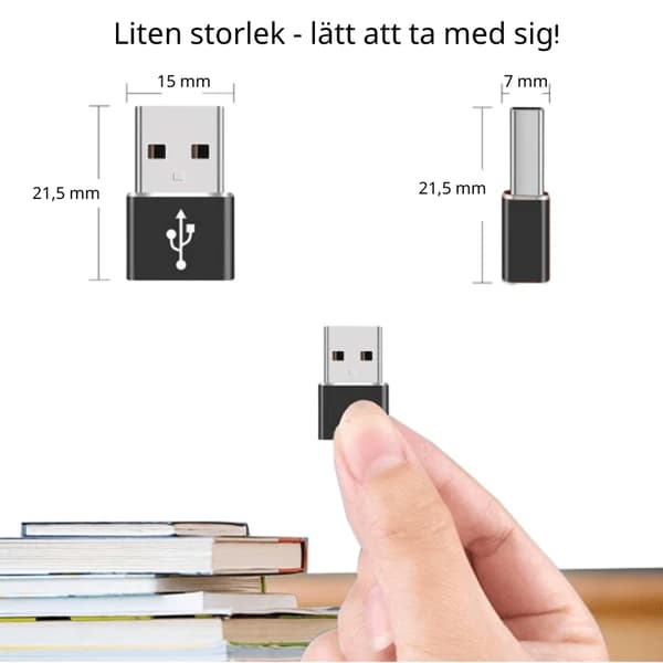 Miniadapteri USB-C - USB 3.0 - Musta 32 2-Pack
