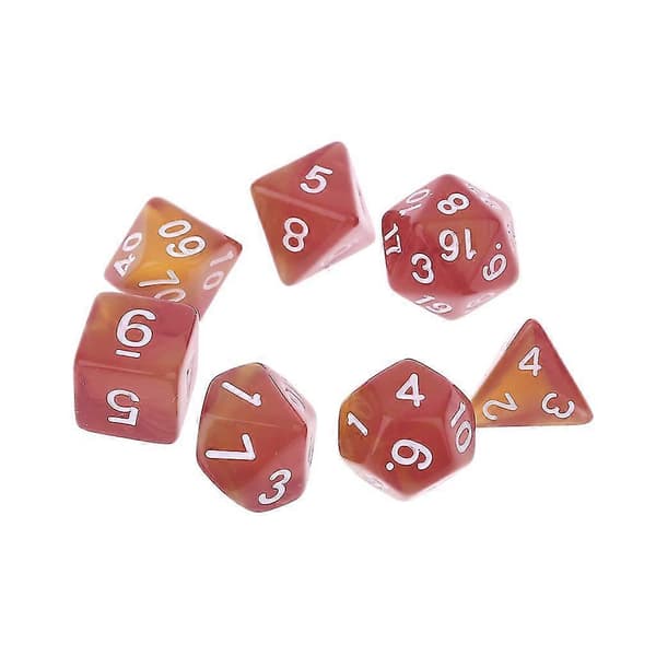 7kpl läpinäkyviä noppia D4 D6 D8 D10 D12 D20 Dungeons & Dragon D&d Rpg Poly Blue