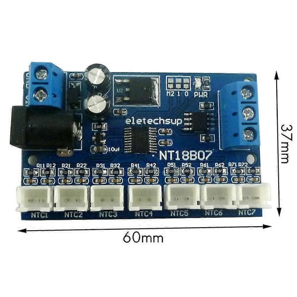 7 Kanal Rs485 Ntc Temperatursensor Mätning Modbus Rtu Papperslös Recorder Plc Nt18b07