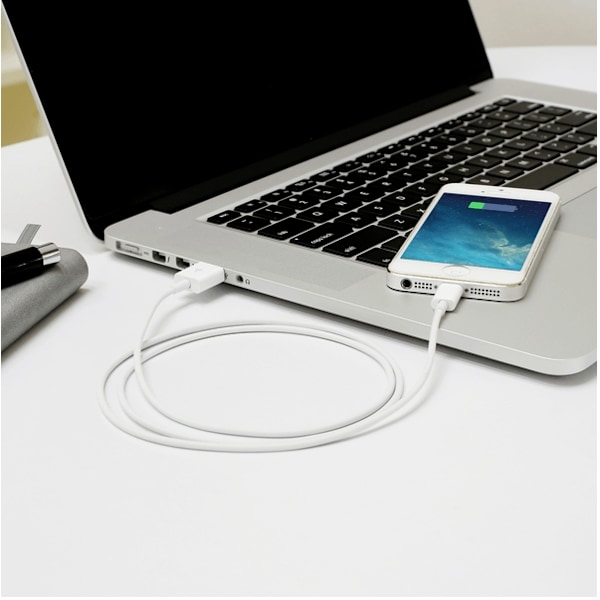 1M Lightning Hurtiglader Kabel Til iPhone Hvit iOS15 32 2-Pack