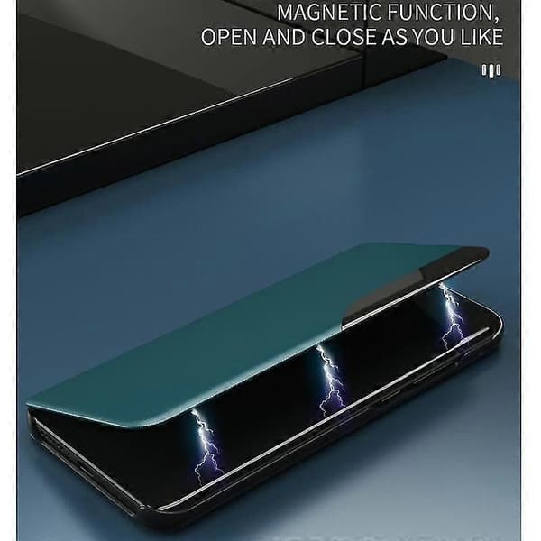 Til Samsung Galaxy S21 5G Side Display Magnetisk Læderetui Red