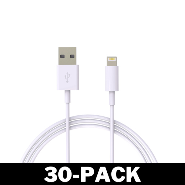 1M Lightning Hurtiglader Kabel Til iPhone Hvit iOS15 32 2-Pack