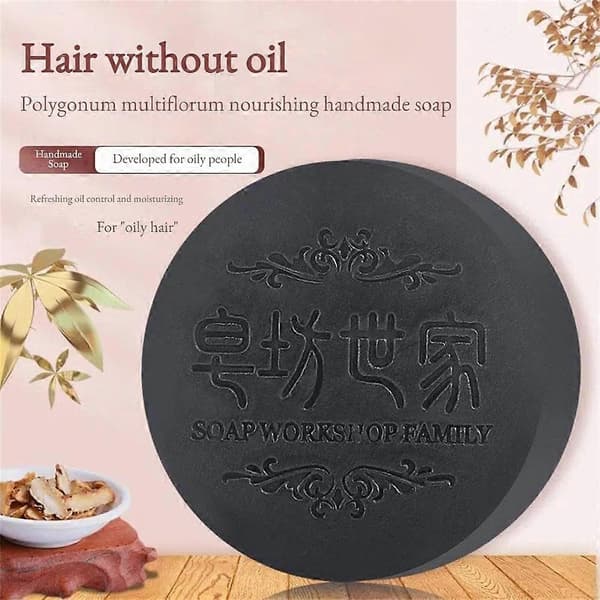 1-3 STK Polygonum Sæbe Hårvækst, Sort & Tykt Hår Fallopia Multiflora Shampoo Bar Polygonum Shampoo Sæbe, Polygonum 3Pcs