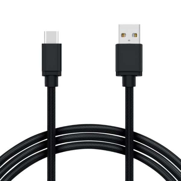 2M USB-C -kaapeli Laturi Nylon Quick Charge Musta 24