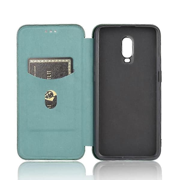 Karbonfiber Leather Case for OnePlus 6T Green