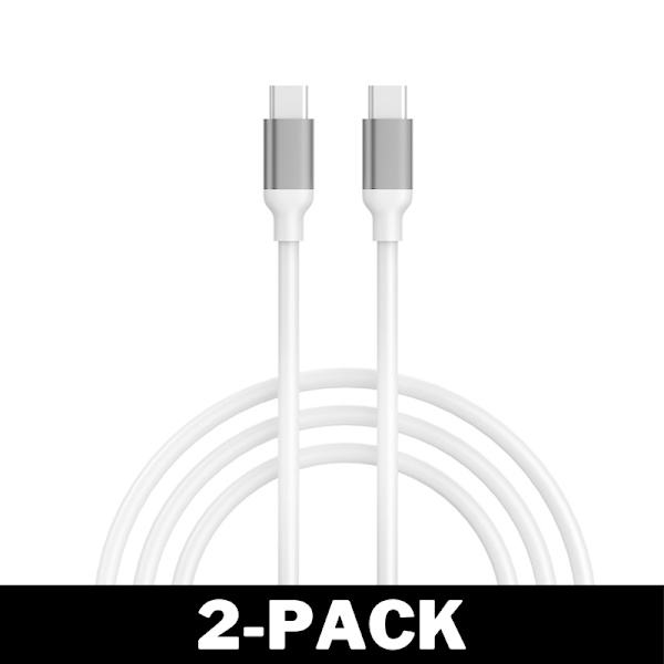 Stark 60W USB-C til USB-C Kabel Hvit - 2 meter 96 2-Pack