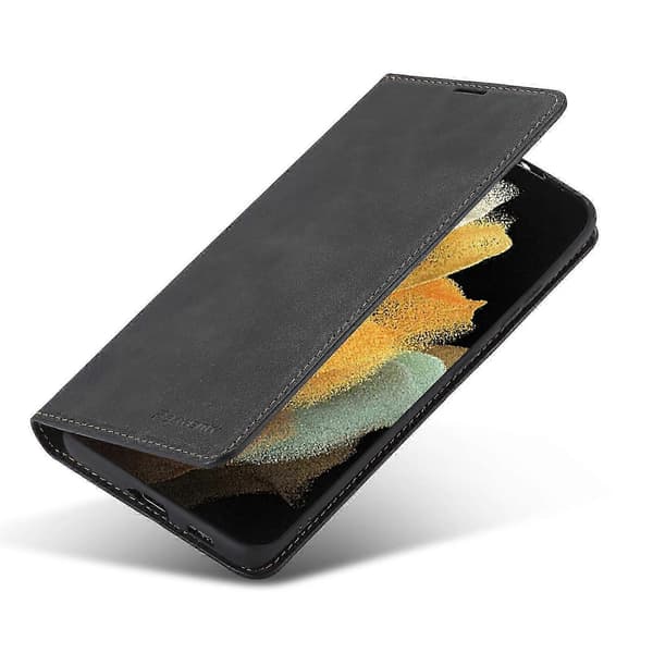 Til Samsung Galaxy S21 Ultra 5G Magnetisme Læderetui