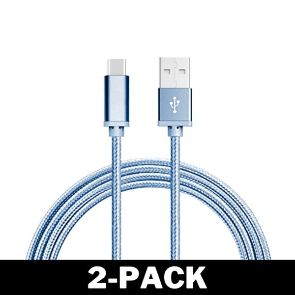 3M USB til USB-C Kabel Nylon Quick Charge Blå 48 1-Pack