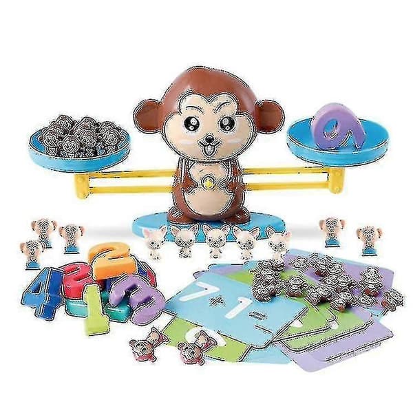 Subtraktionsbalansspel Pedagogiskt Lärverktyg Addition Barn Nummer monkey