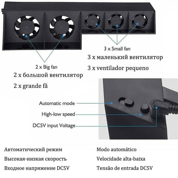 Stativ til Sony Playstation Play Station Ps4 Pro med køleventilator til spilkonsollen