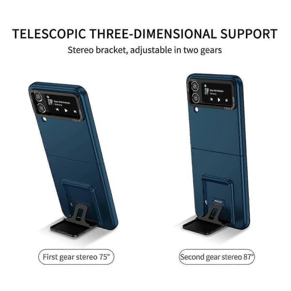 Robust Heavy Duty Slim Case til Samsung Galaxy ZFlip 6 med Justerbart Støtteben Blue