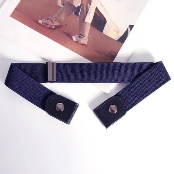 Spændefrit bælte - Elastisk taljebælte til mænd og kvinder, usynligt justerbart, holdbart, perfekt til jeans og bukser navy blue