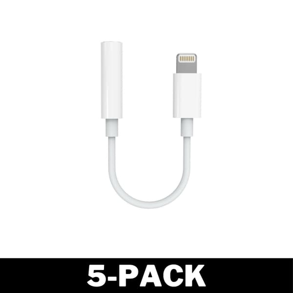 Lightning - AUX-sovitin - Mikrofoniyhteensopiva - Valkoinen 32 2-Pack