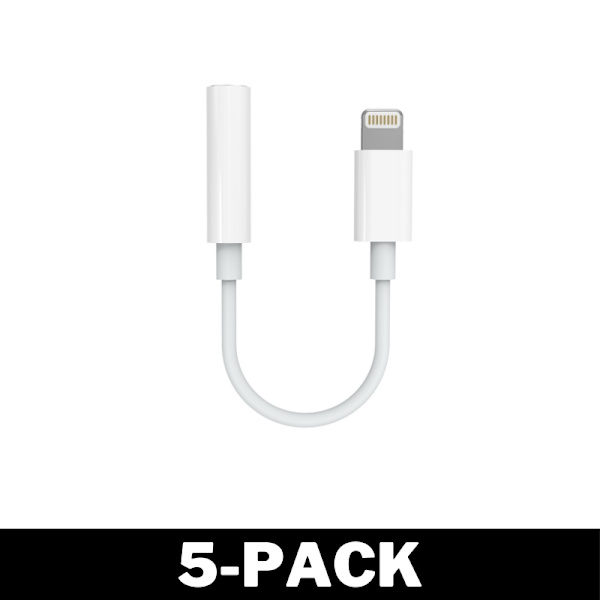 Lightning til AUX Adapter - Mikrofonkompatibel - Hvid 32 2-Pack