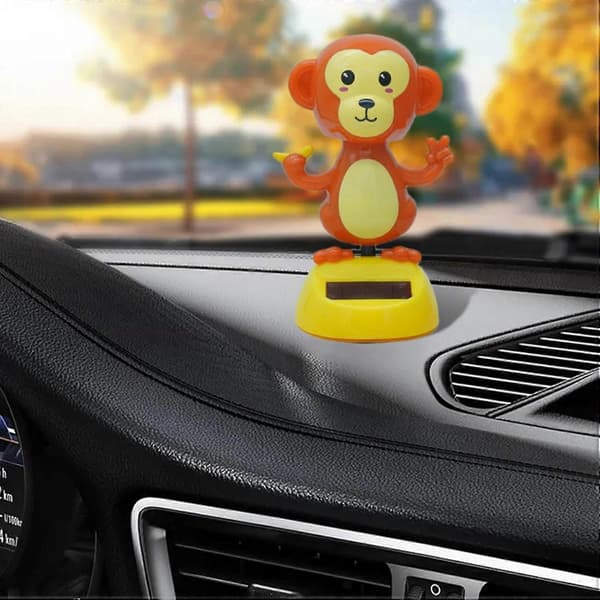 Bilsolpynt | Sollegetøj til instrumentbræt | Bilsoldyr Bobblehead | Skrivebord (FMY)