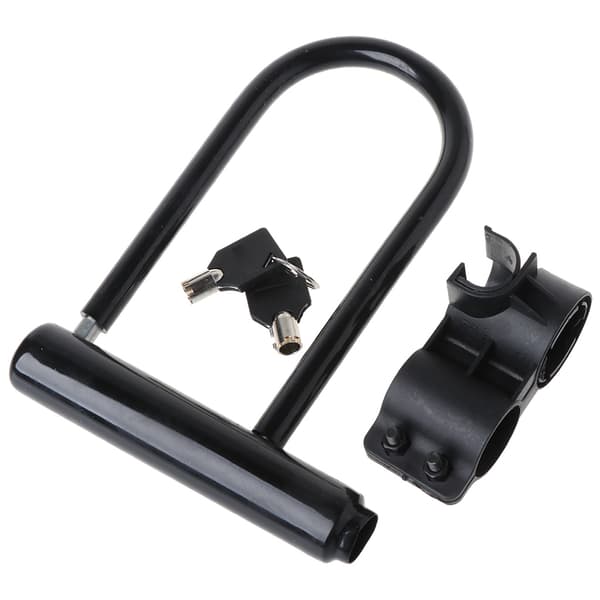U-lås Cykel Motorcykel Scooter Sikkerhed Stålkæde + 2 Nøgler Ny Black 0.59