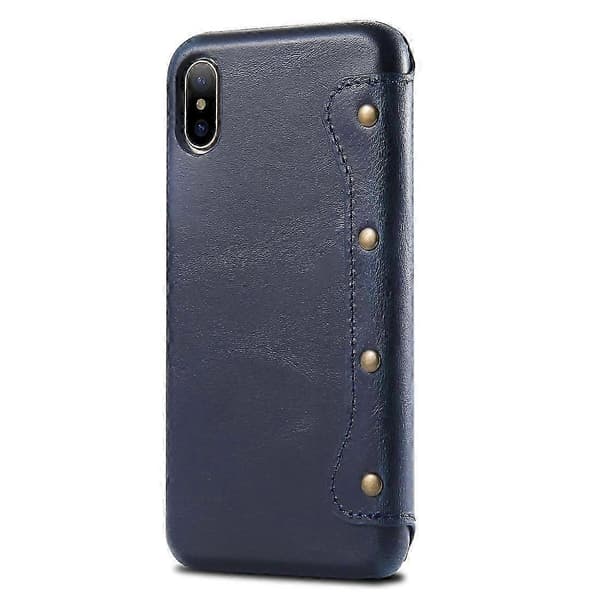 Nahkakotelo iPhone X / XS -puhelimelle Blue