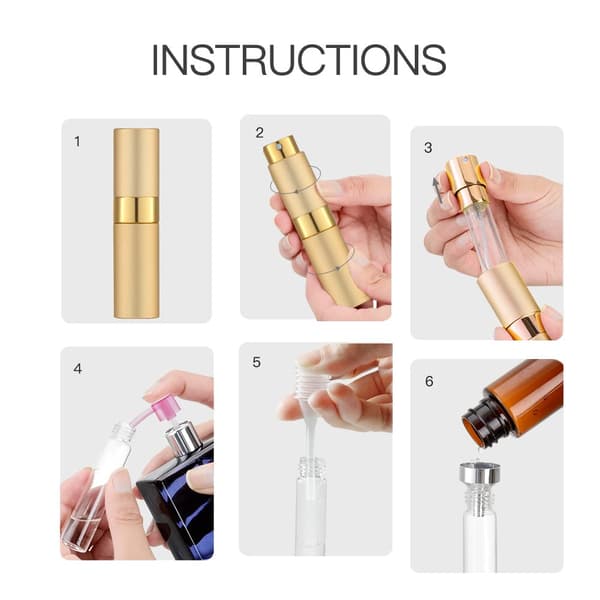 Liten påfyllbar sprayflaske for parfyme 8 ml Gold