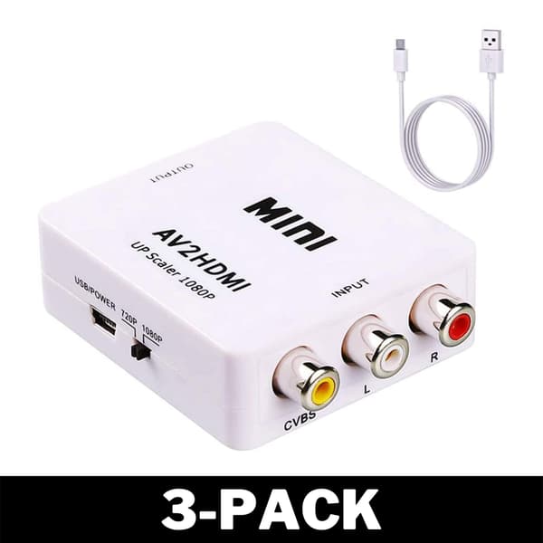 RCA til HDMI Konverter Nintendo & Sony Konsoller Hvid 96 1-Pack