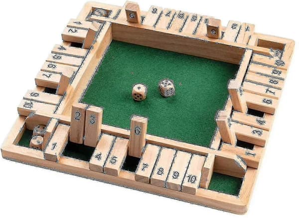 Trebrettspill, 4 spillere Shut The Box terningespill