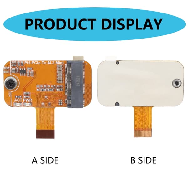 for RPI5 PCIe til M.2 NVMe SSD Mini Utvidelseskort