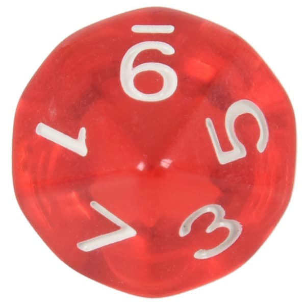 10 terninger D10 ti-sidet ædelstensterning til brætspil Transparent Multicolor