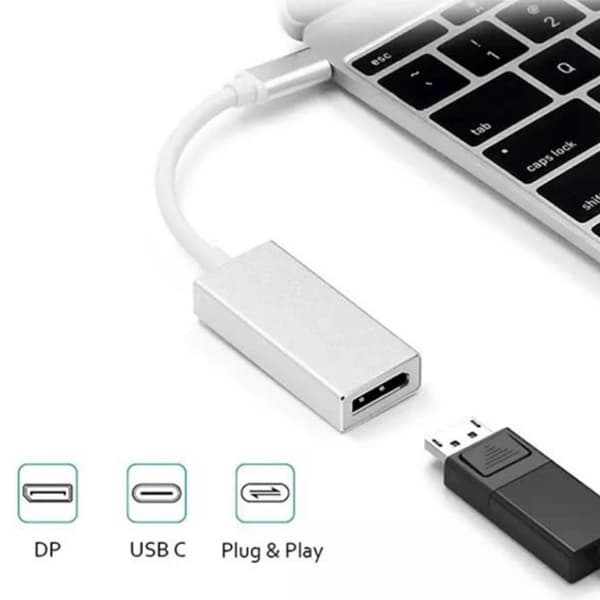 Nopea USB-C - DP -sovitin hopea 96 2-Pack