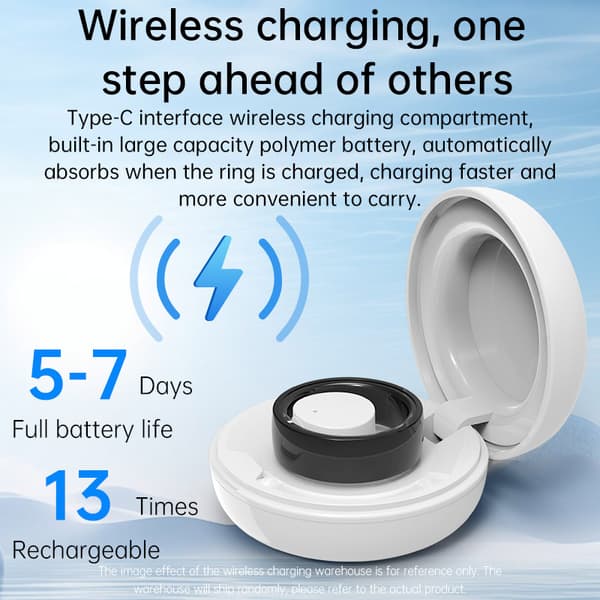 Smart Ring R1000 – Søvnmonitor, Bluetooth 5.0, Blodiltmåler Sølv Silver 12
