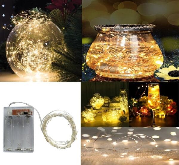 2 LED-valosarjaa hopeanvärisenä
