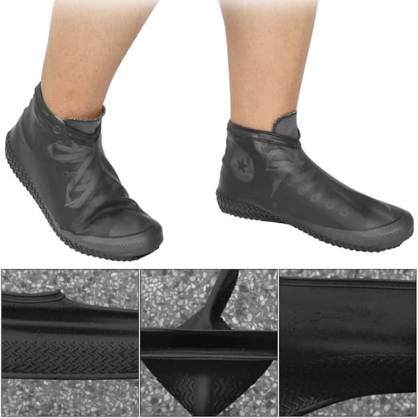 Vedenpitävä suojus kengille - Silikonipäällinen Musta S 96 2-Pack
