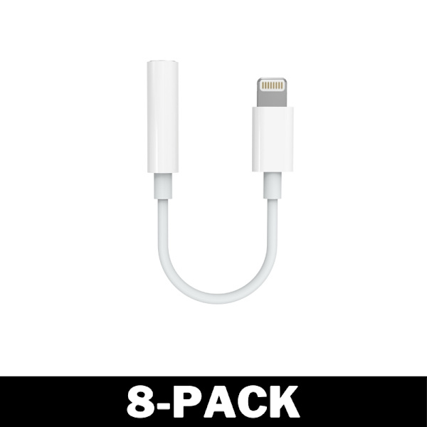 Lightning til AUX Adapter - Mikrofonkompatibel - Hvid 32 2-Pack