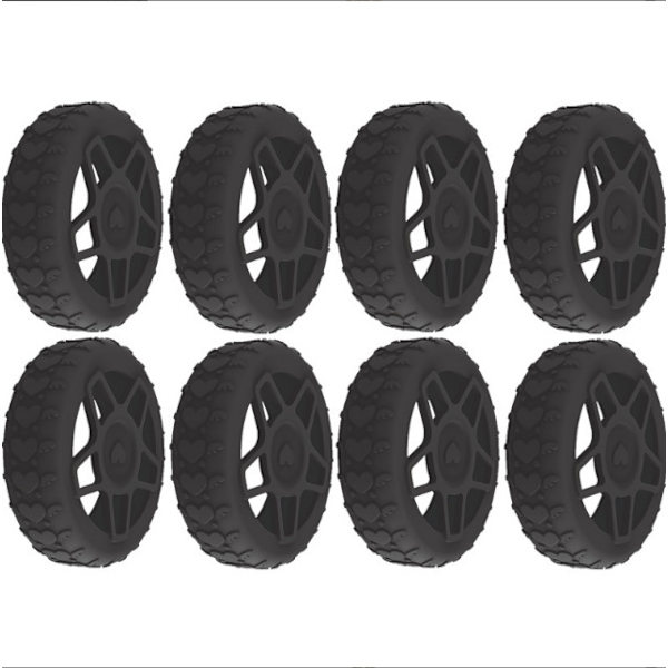 8-pack hjulskydd för resväskor modell 2 Black