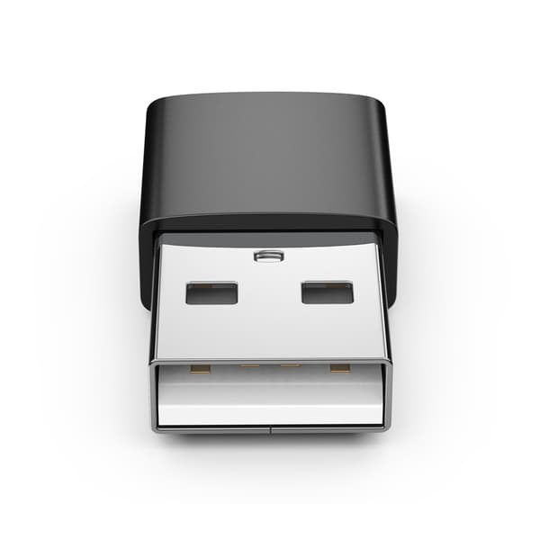 USB-A (uros) - USB-C (naaras) -sovitin Black
