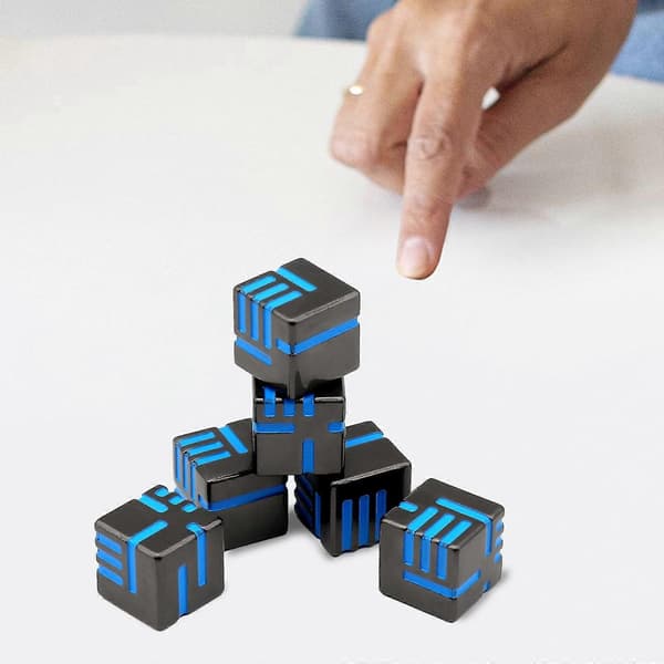 Set med 6 polyedriska tärningar i metall, drickspel, hållbart, intressant rollspel, unik design, unika tärningsbrädspelskit blue