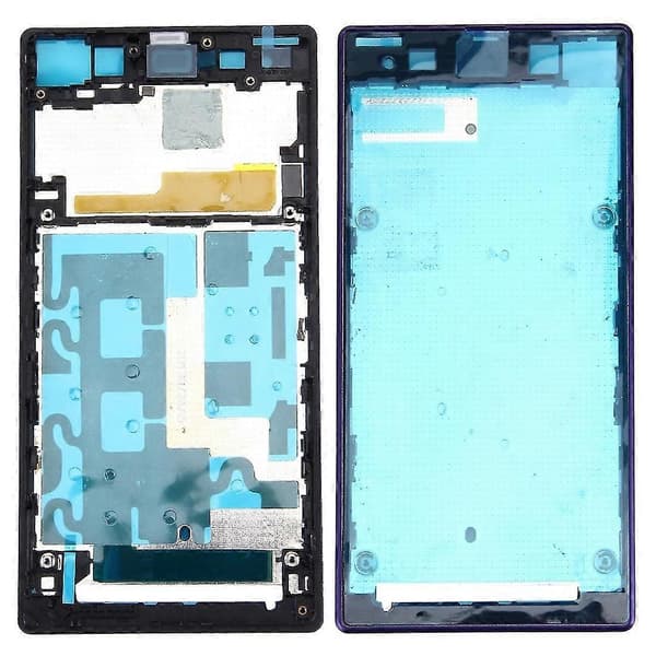 Frontdæksel LCD-ramme Bez-plade til Sony Xperia Z1 Sort Purple