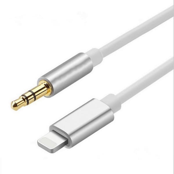 1 meter Lightning - AUX 3.5mm Kabel til Bilen / Hovedtelefoner 48 2-Pack