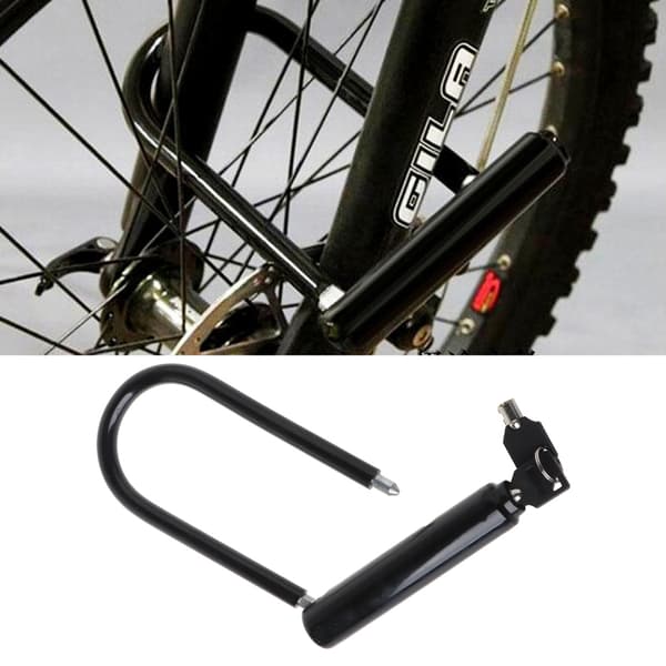 U-lås Cykel Motorcykel Scooter Sikkerhed Stålkæde + 2 Nøgler Ny Black 0.59